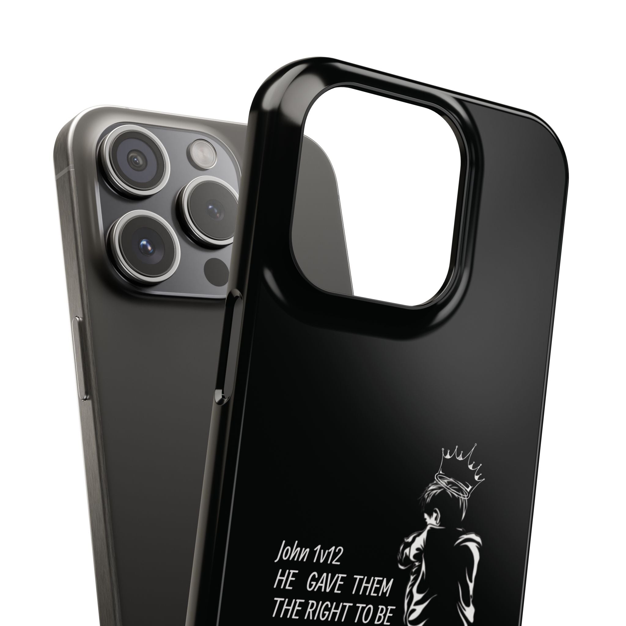 Slim Phone Case - 'God's Kid' Design black - God's Kids Clothing