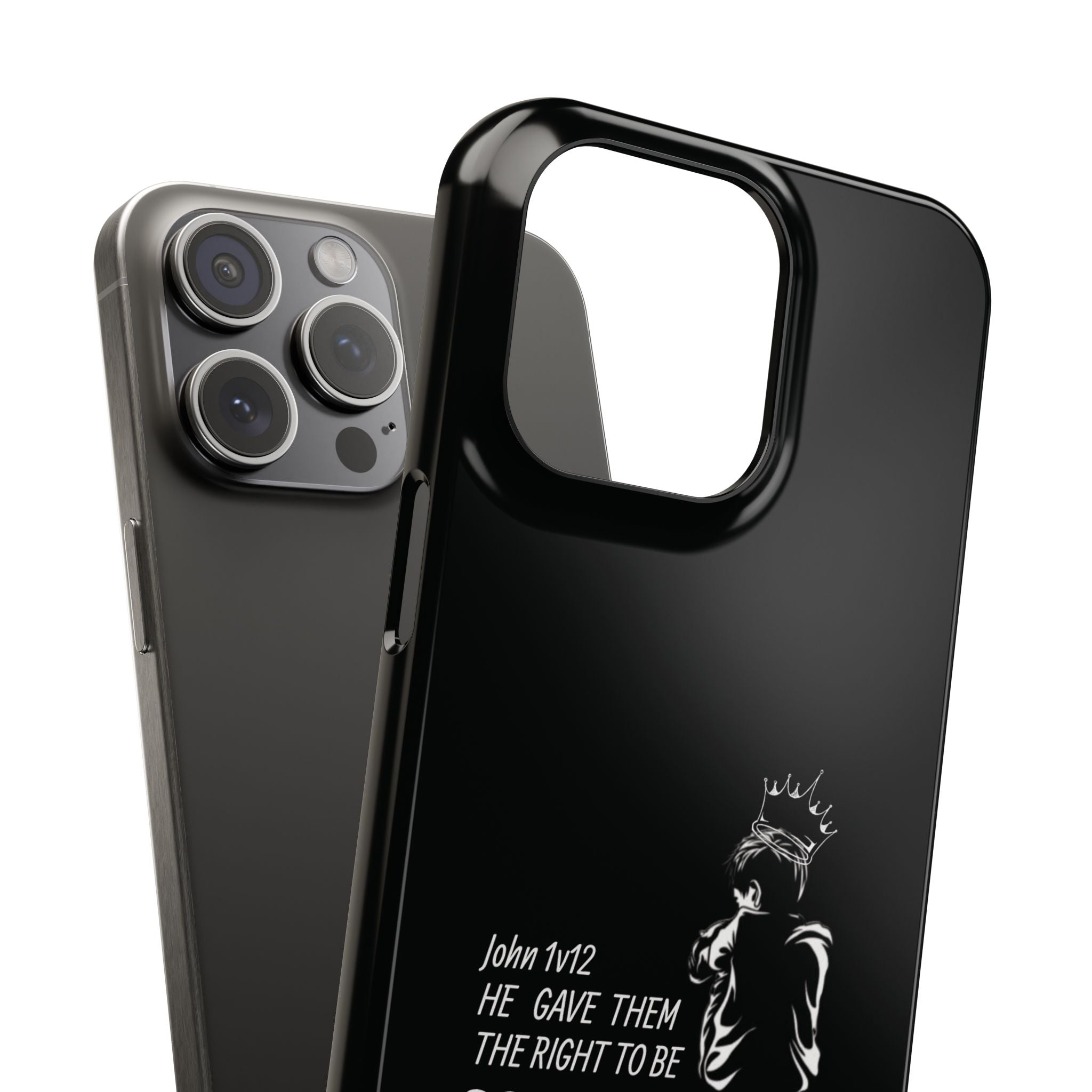 Slim Phone Case - 'God's Kid' Design black - God's Kids Clothing