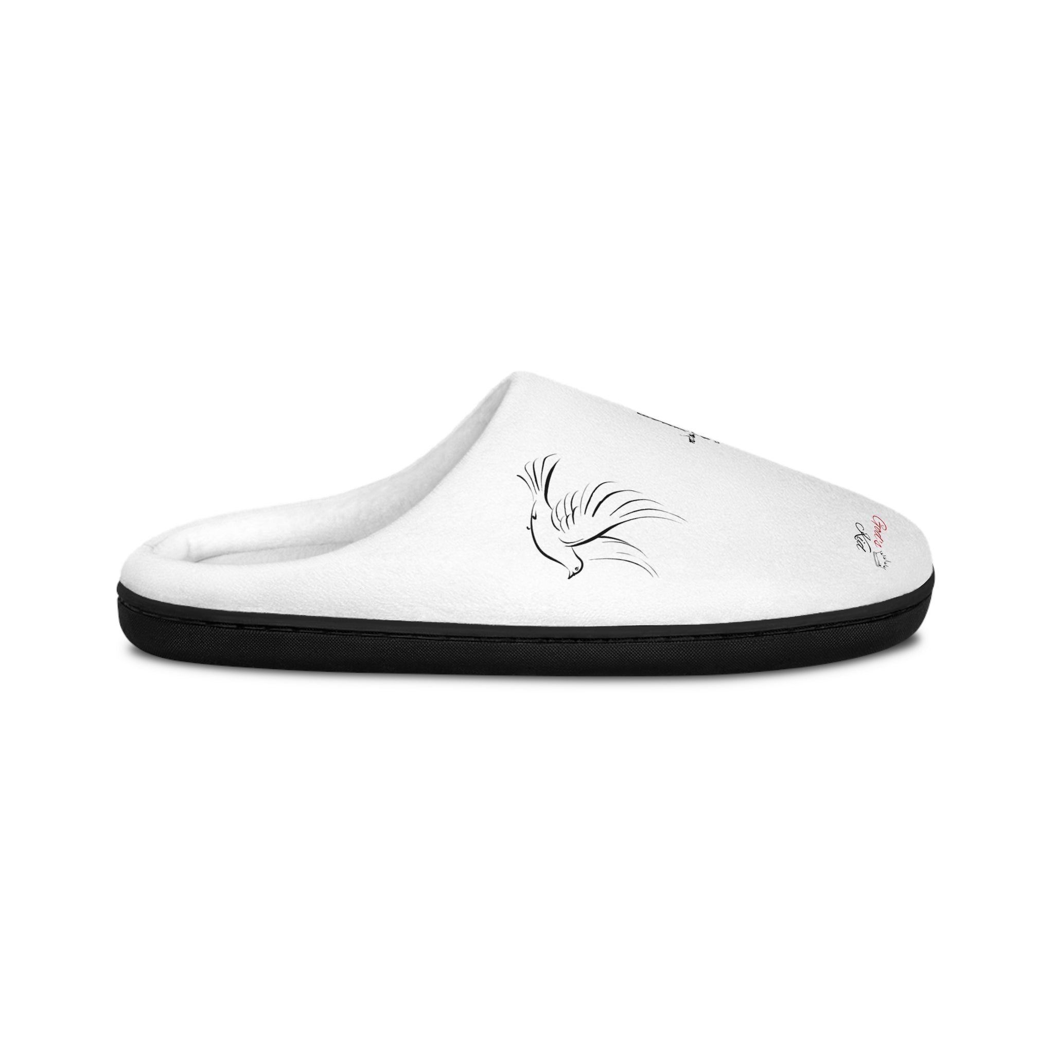 Men's Christian Slippers — "The Lord Gives Me Rest" Scripture Dove Design - God's Kids Clothing