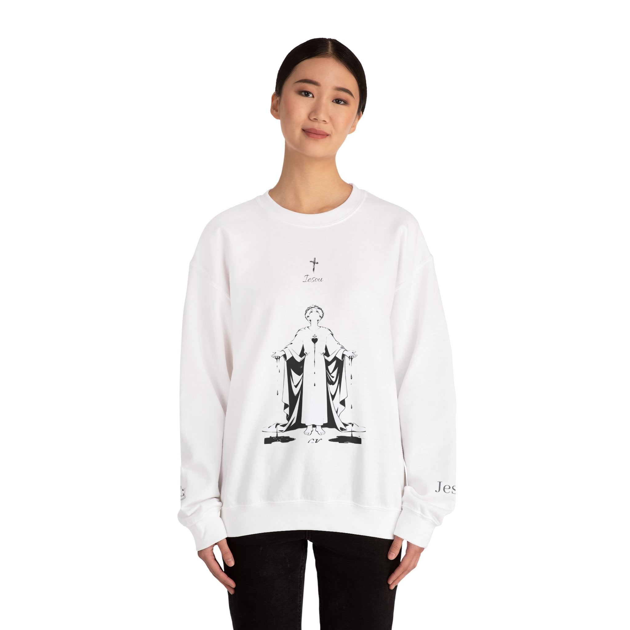 Crewneck Sweatshirt — "Crucify Your Flesh"  Christian Graphic