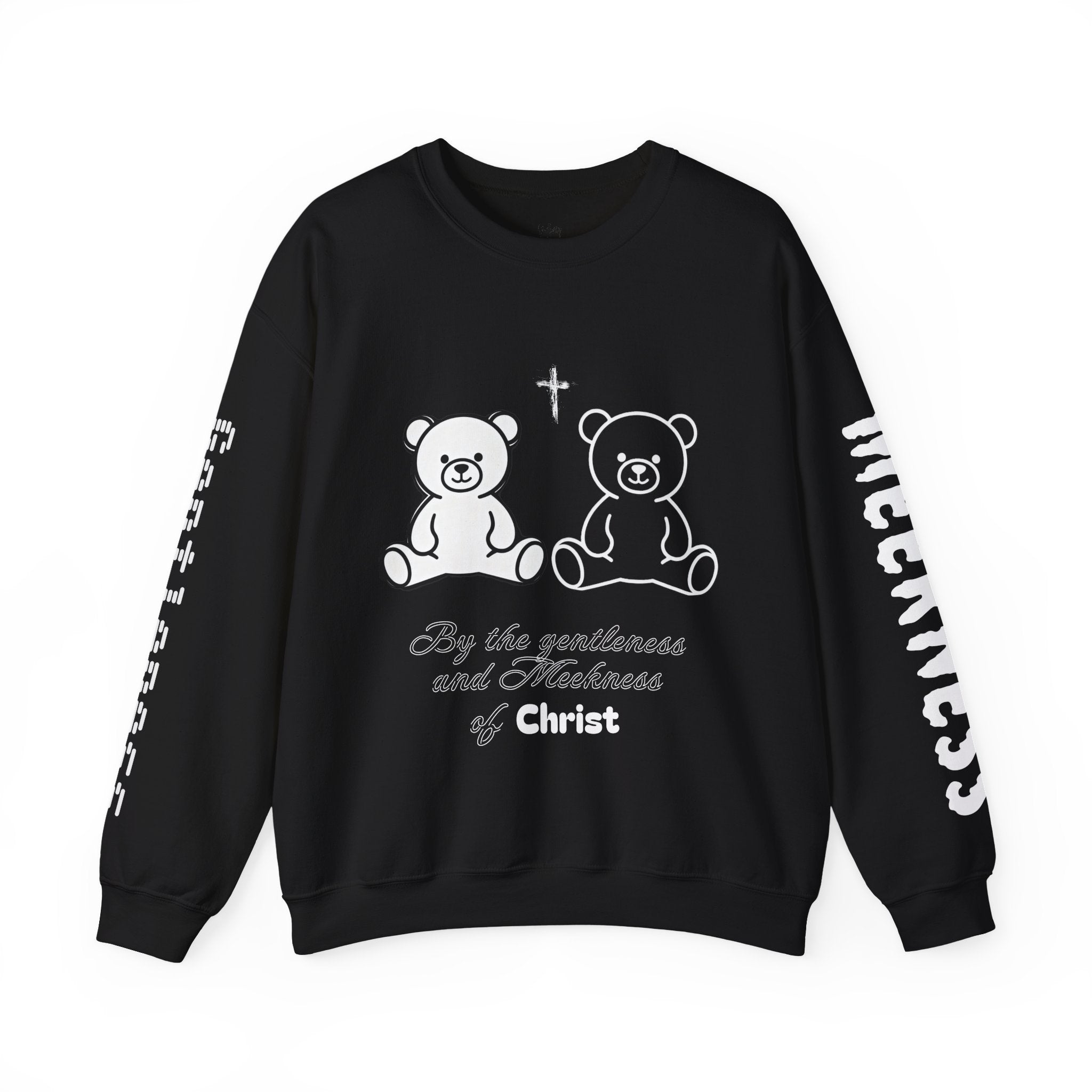 Meekness  Crewneck Sweatshirt — "By the Gentleness and Meekness of Christ" - God's Kids Clothing