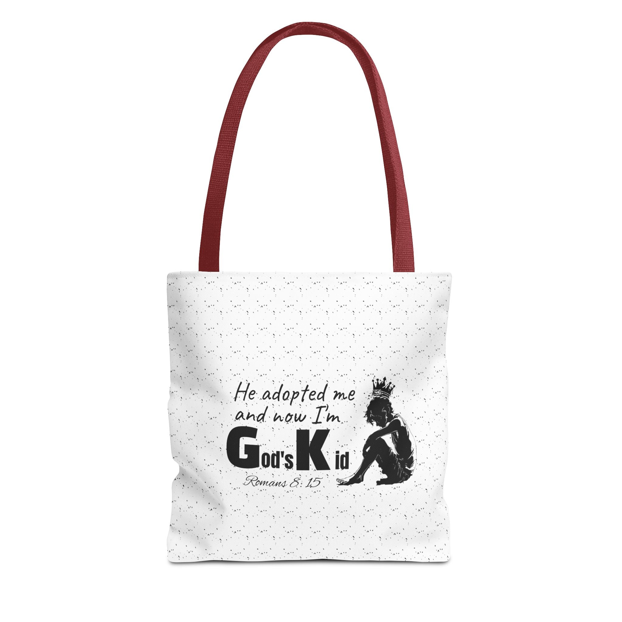 Christian Adoption Tote Bag — "He adopted me and now I'm God's Kid" Inspirational Canvas Tote - God's Kids Clothing