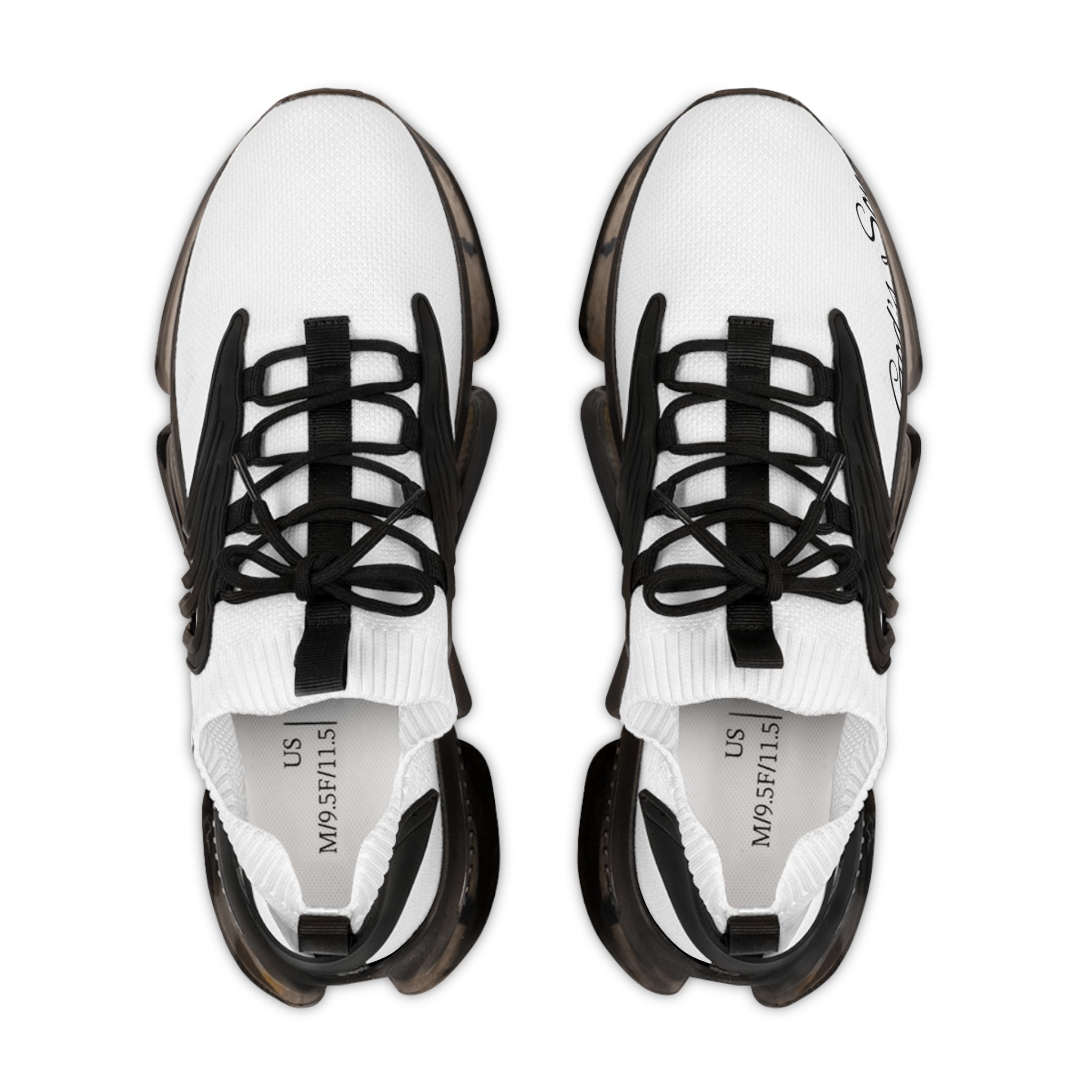 Men's White Mesh Sneakers — 'God's Son' Text Casual Athletic Shoes