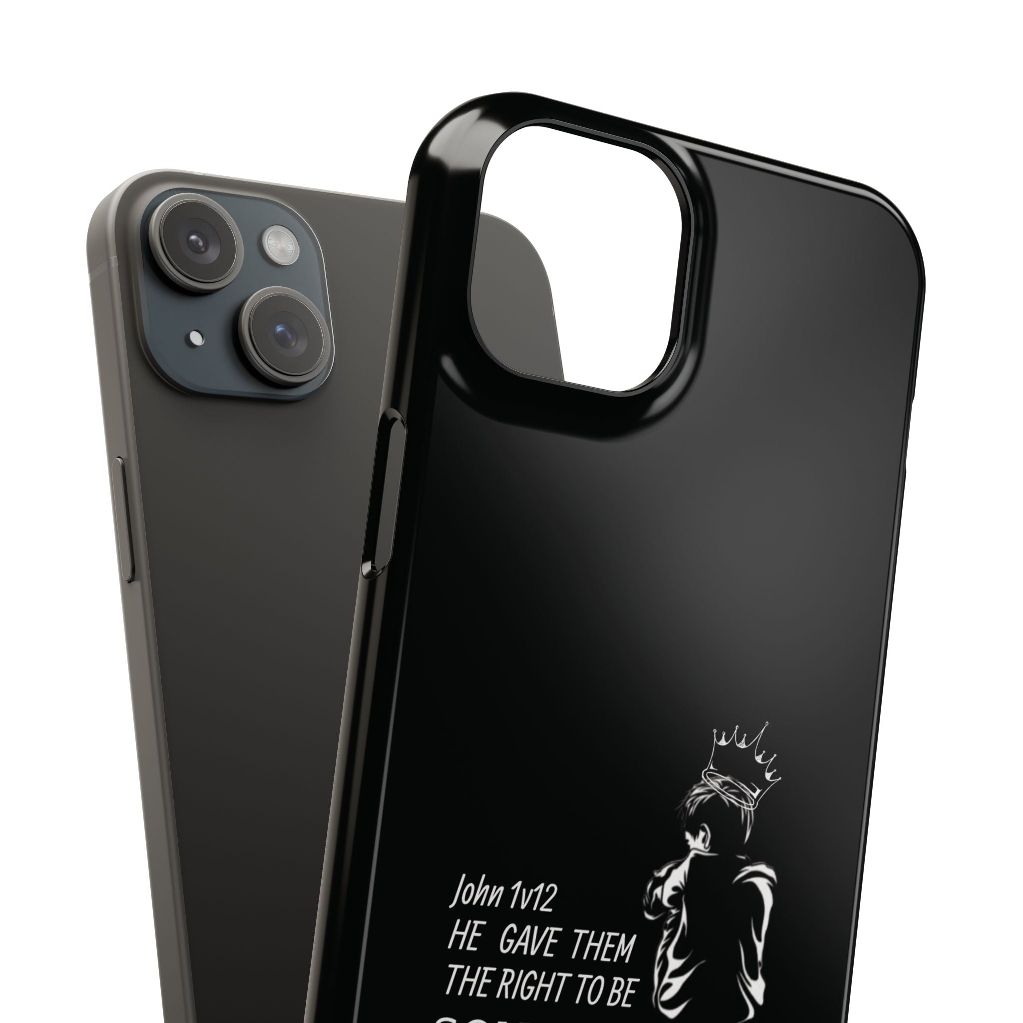 Slim Phone Case - 'God's Kid' Design black - God's Kids Clothing