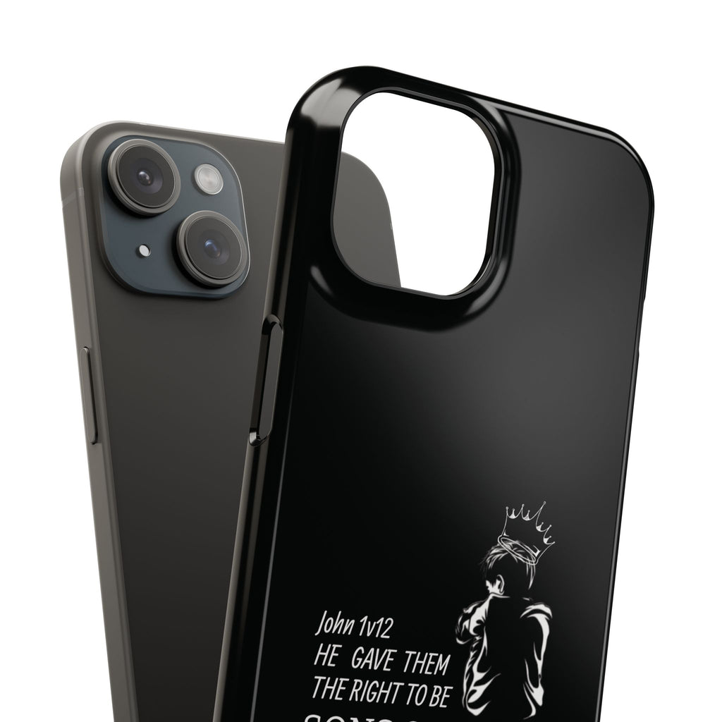 Slim Phone Case - 'God's Kid' Design black - God's Kids Clothing