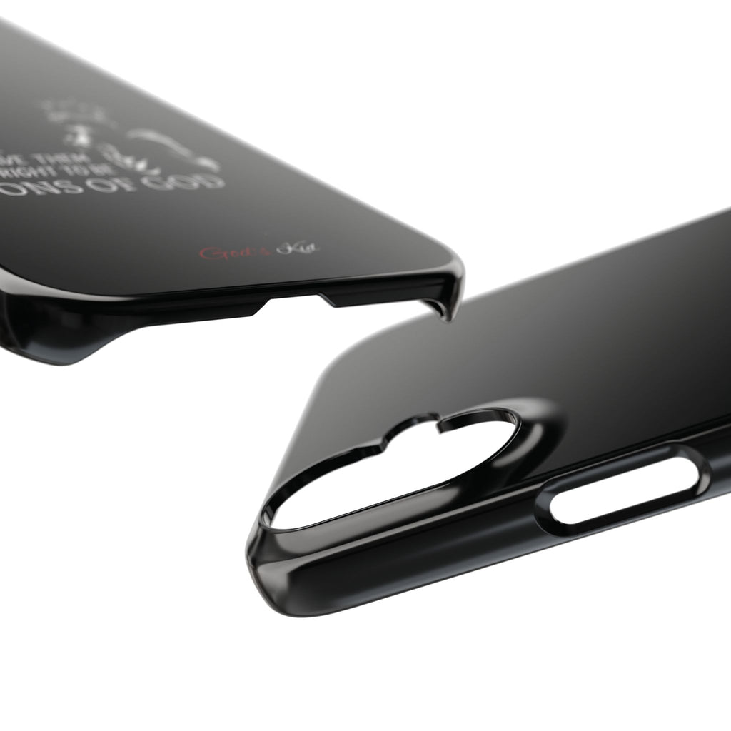 Slim Phone Case - 'God's Kid' Design black - God's Kids Clothing