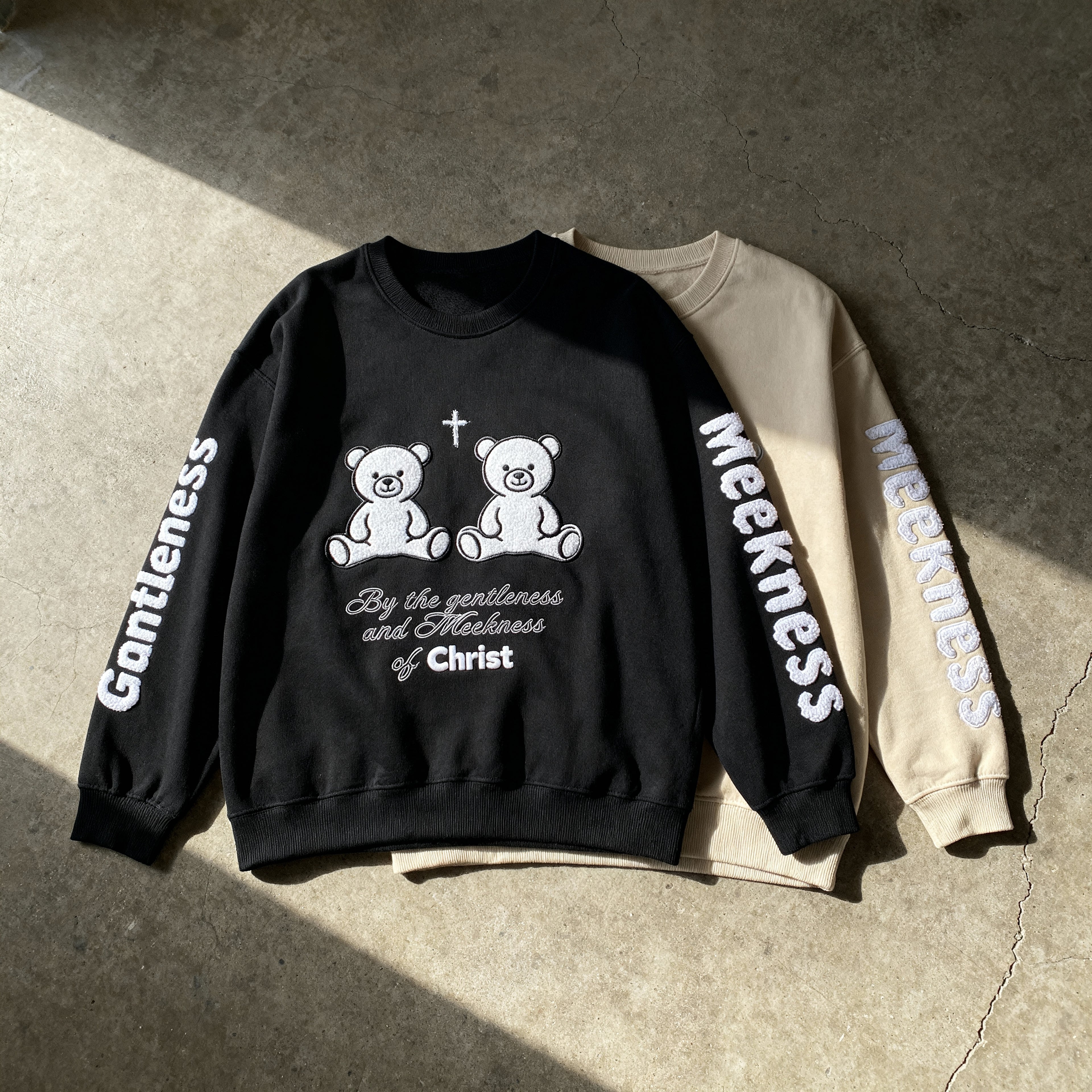 Meekness  Crewneck Sweatshirt — "By the Gentleness and Meekness of Christ" - God's Kids Clothing