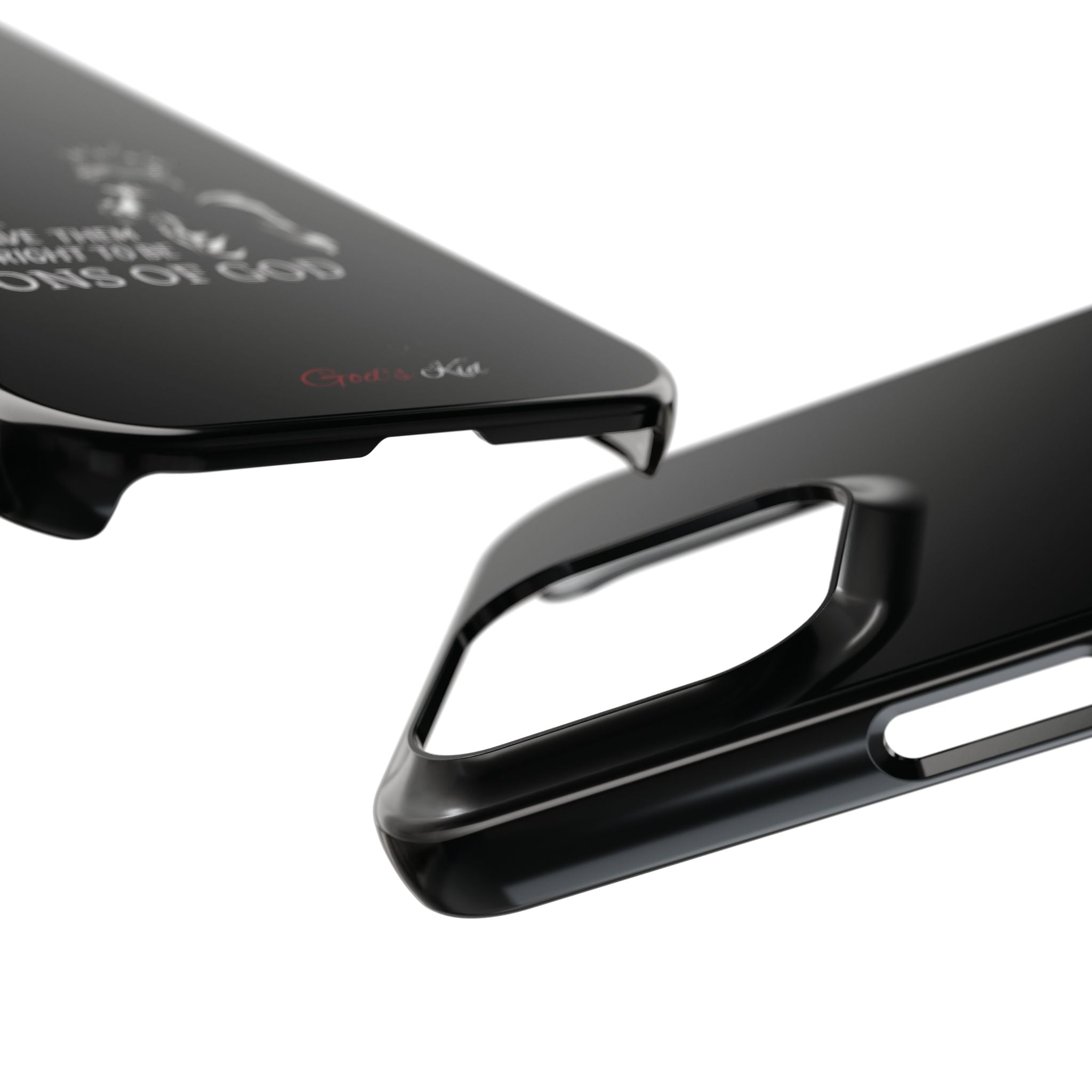 Slim Phone Case - 'God's Kid' Design black - God's Kids Clothing