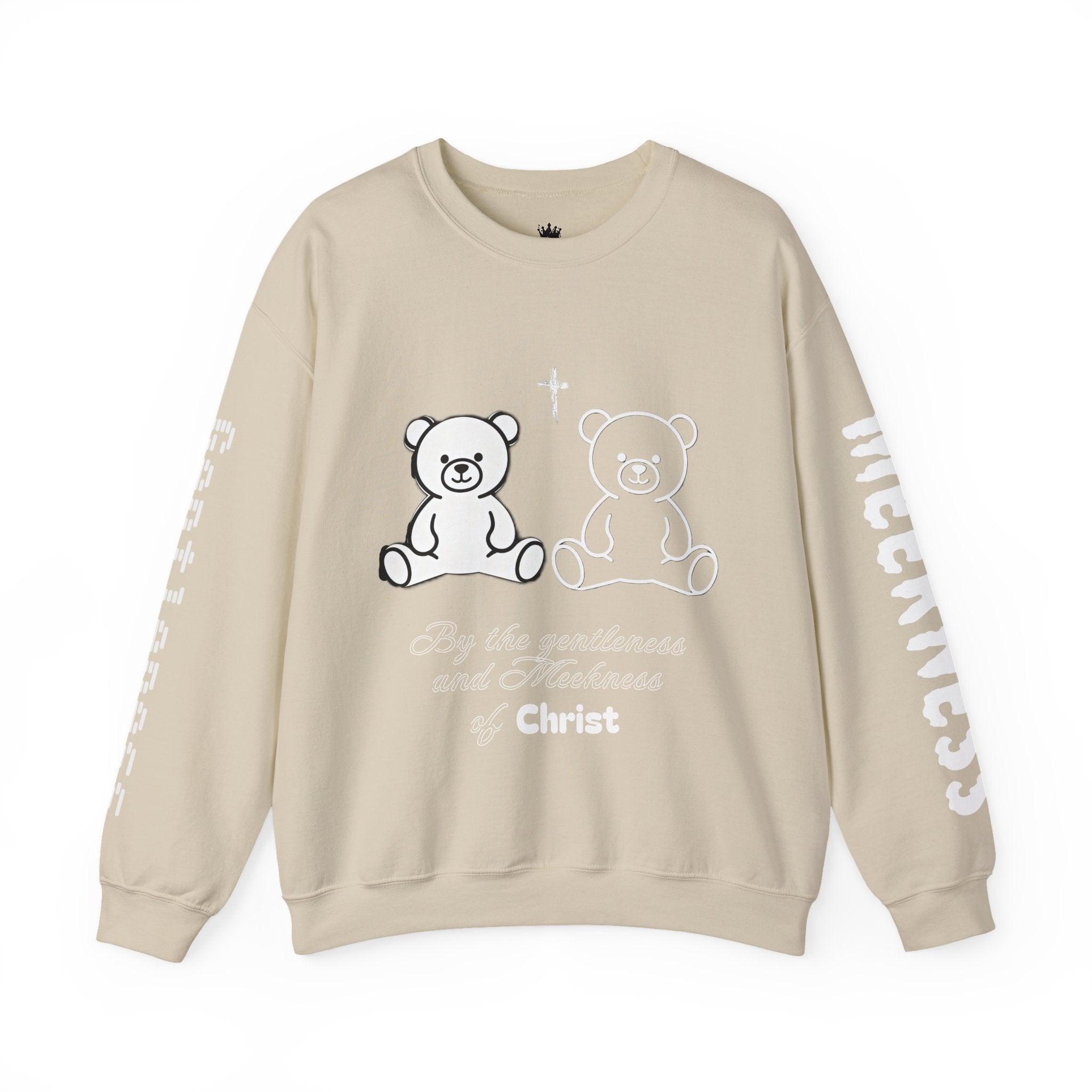 Meekness  Crewneck Sweatshirt — "By the Gentleness and Meekness of Christ" - God's Kids Clothing