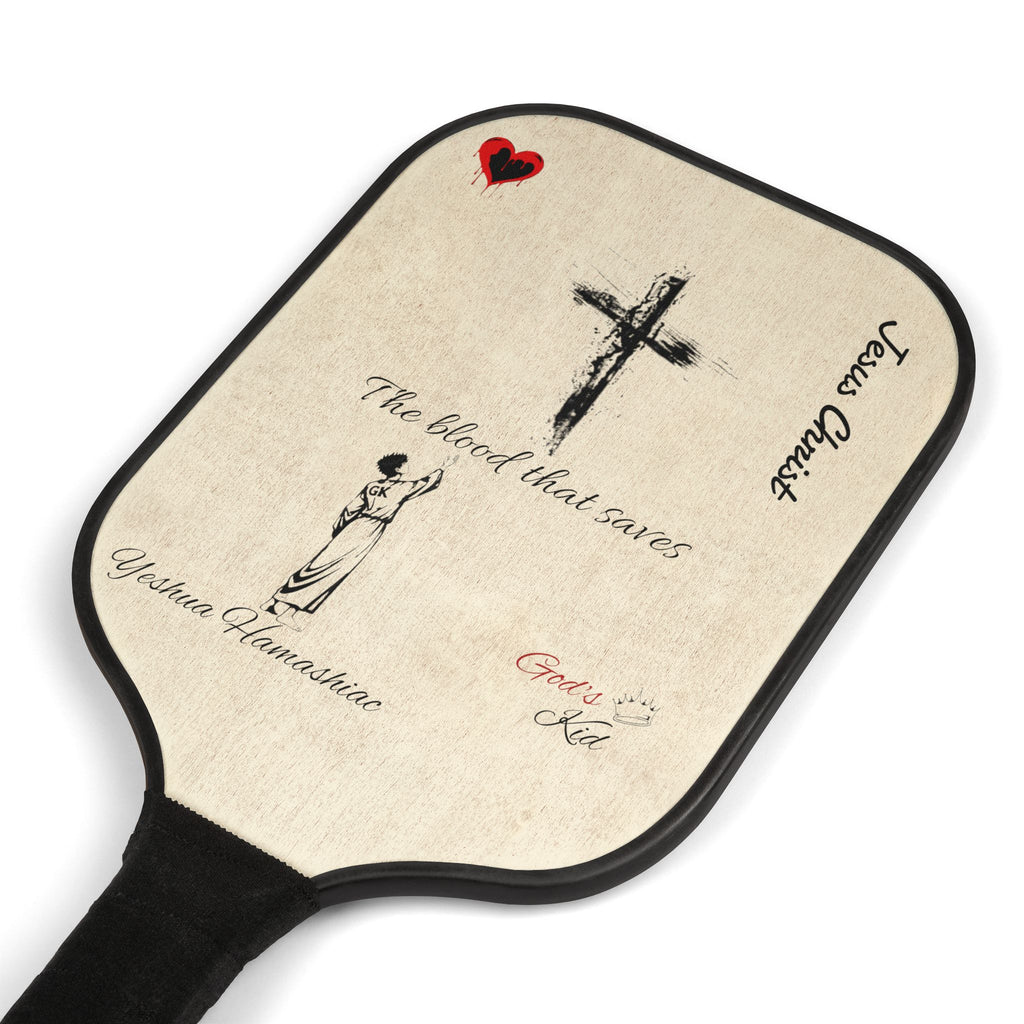 Pickleball Paddle Set — Faith Cross Design (“The blood that saves”)