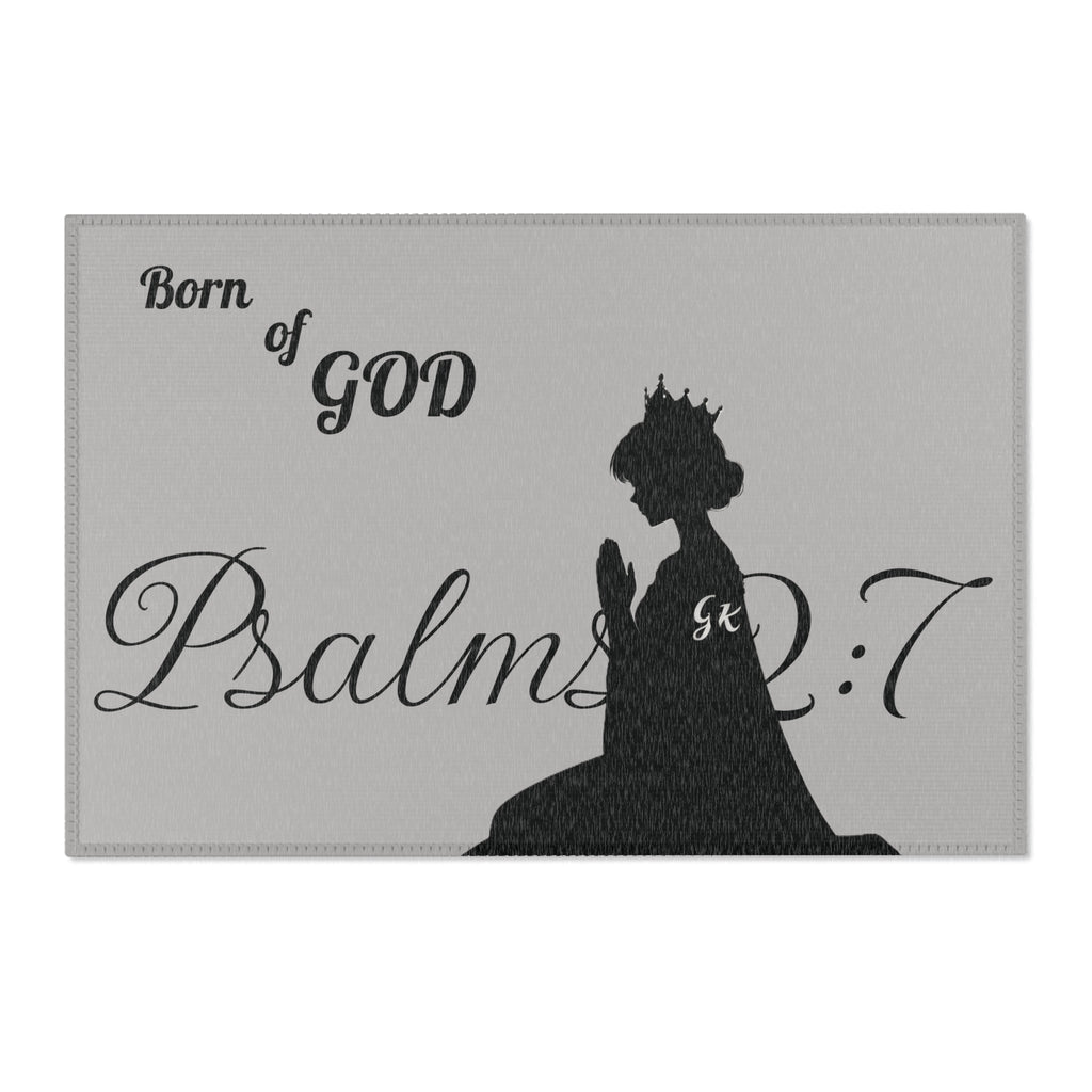 Personalizable Born of God prayer rug - God's Kids Clothing
