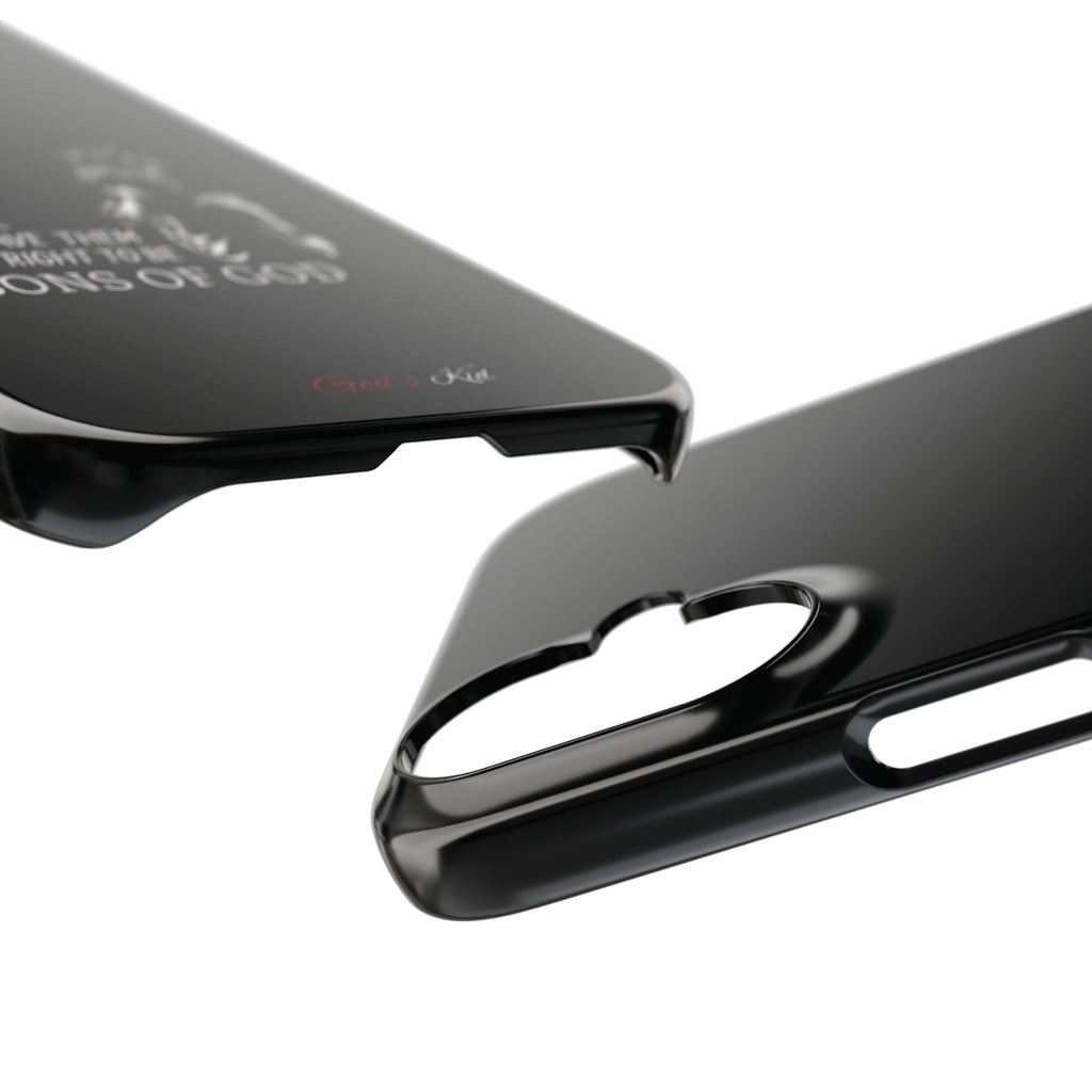 Slim Phone Case - 'God's Kid' Design black - God's Kids Clothing