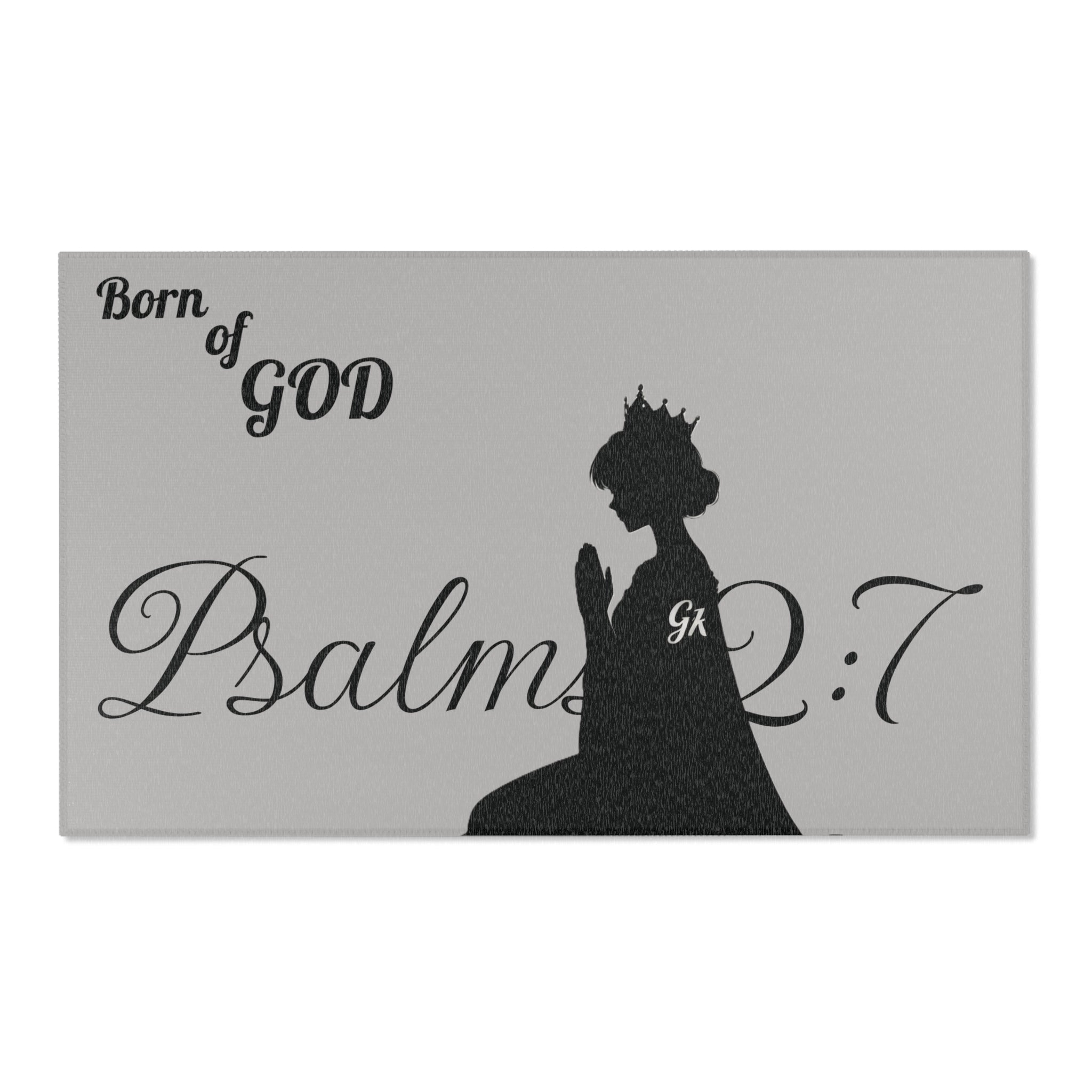 Personalizable Born of God prayer rug - God's Kids Clothing
