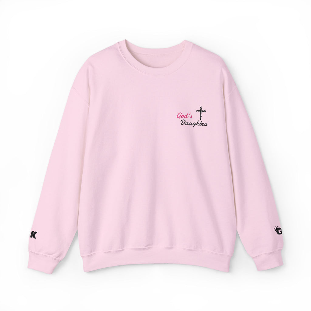 God's Daughter Crewneck Sweatshirt — Christian Faith Cross Pullover - God's Kids Clothing