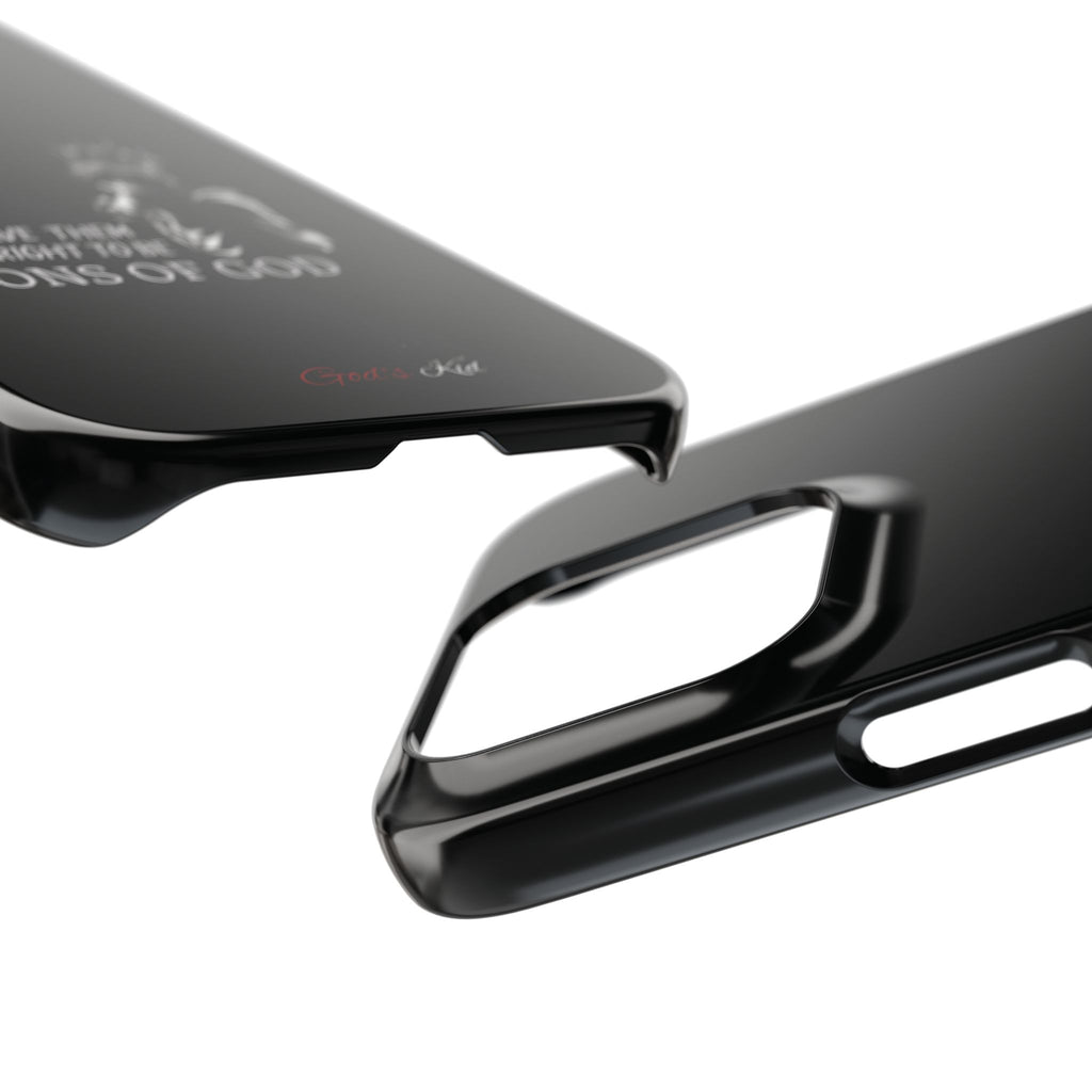 Slim Phone Case - 'God's Kid' Design black - God's Kids Clothing