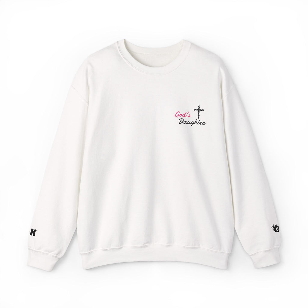 God's Daughter Crewneck Sweatshirt — Christian Faith Cross Pullover - God's Kids Clothing