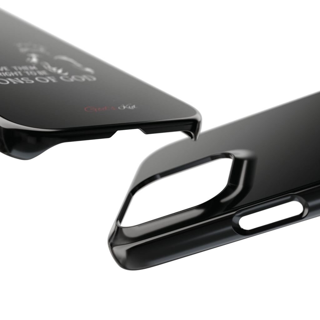 Slim Phone Case - 'God's Kid' Design black - God's Kids Clothing