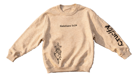 Knitted crew neck sweater Crucify your flesh